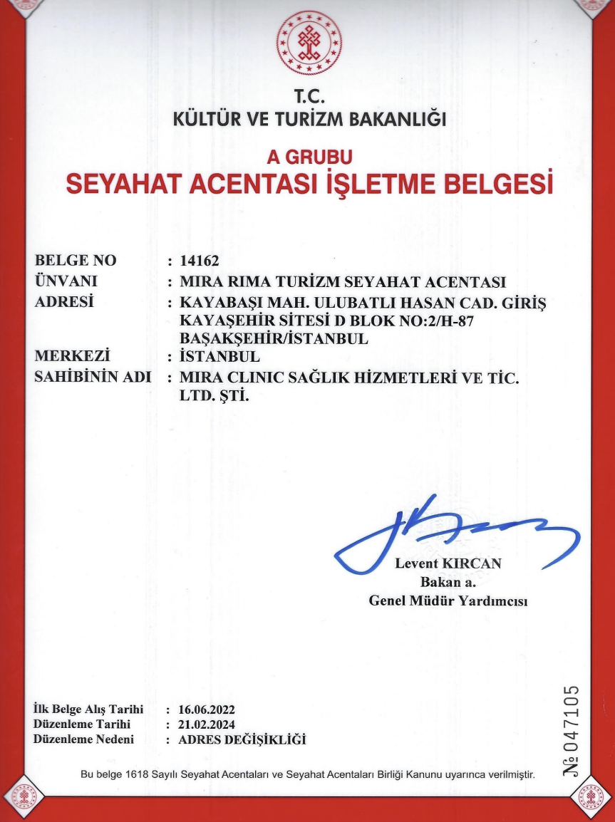 Certificat d'Agence de Tourisme